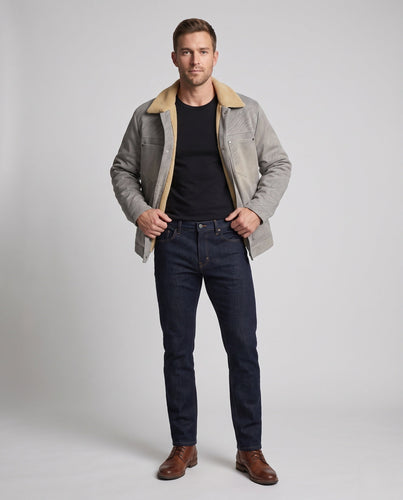 Herren Thermo‑Teddy‑Überhemdjacke mit Sherpa‑Innenfutter und Druckknopffront Drune