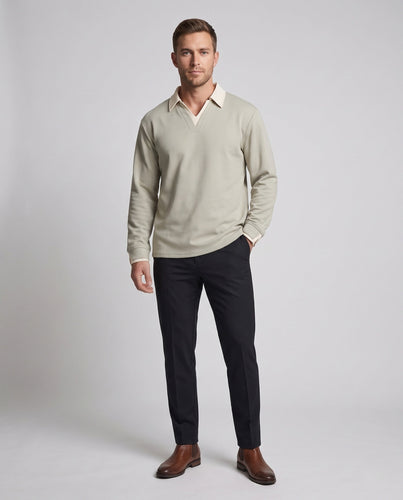Herren Warmer Thermo-Pullover mit Hemdkragen und V‑Ausschnitt Drune