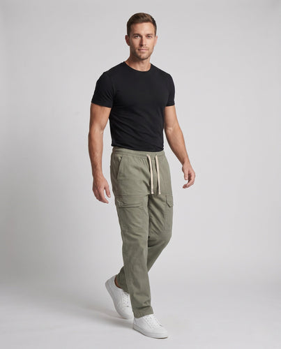 Herren Weite Cargo-Freizeithose mit Tunnelzugbund und Mehrfachtaschen Drune