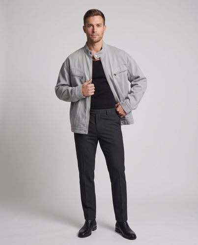 Herren Freizeitjacke mit hochschließendem Kragen und praktischen Ziertaschen Drune
