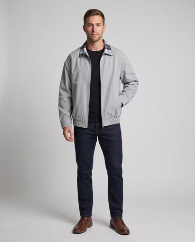 Herren Freizeitjacke mit karierter Kragen Drune