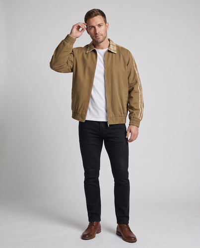 Herren Freizeitjacke mit Karokragen und Reißverschluss Drune
