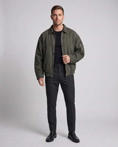 Herren Freizeitjacke mit multifunktionalen Reißverschlusstaschen Drune