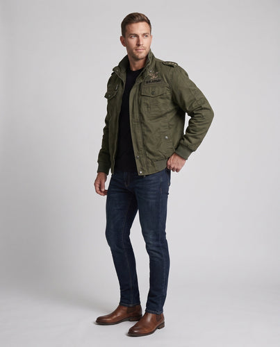 Herren Gefütterte Utility-Jacke Drune