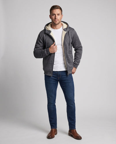 Herren Gemütliche Fleecejacke mit Kapuze Drune