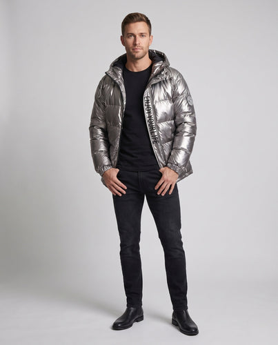 Herren Hochglänzende Steppjacke Drune