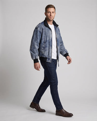 Herren Modische Denim Bomberjacke Drune