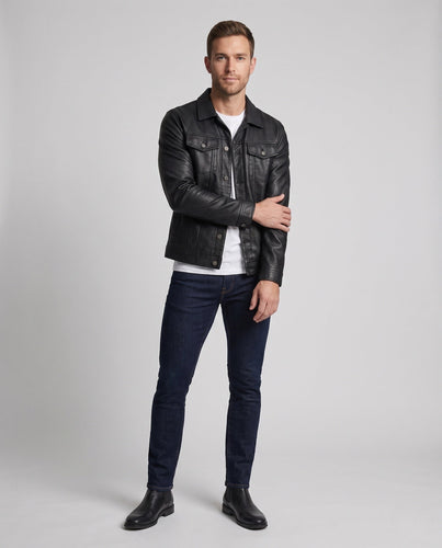 Herren Modische Kunstlederjacke Drune
