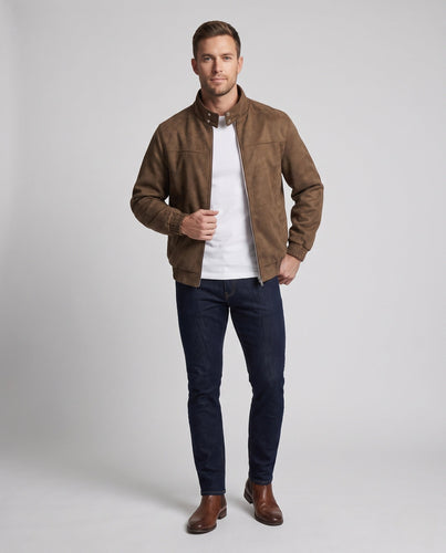 Herren Modische Kunstlederjacke mit praktischem Reißverschluss Drune