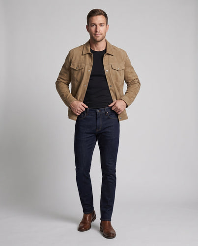 Herren Modische Kunstlederjacke mit praktischen Druckknöpfen Drune
