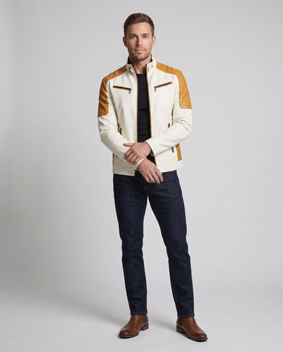 Herren Modische Kunstlederjacke mit Steppdetails Drune 1788322039
