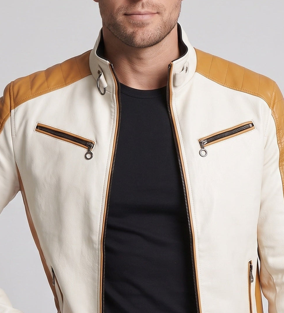 Herren Modische Kunstlederjacke mit Steppdetails Drune 1788322039
