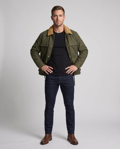 Herren Modische Übergangsjacke mit Teddyfell-Innenfutter Drune