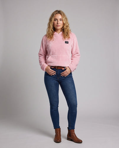 Damen Kuscheliger Fleece-Kapuzenpullover Drune