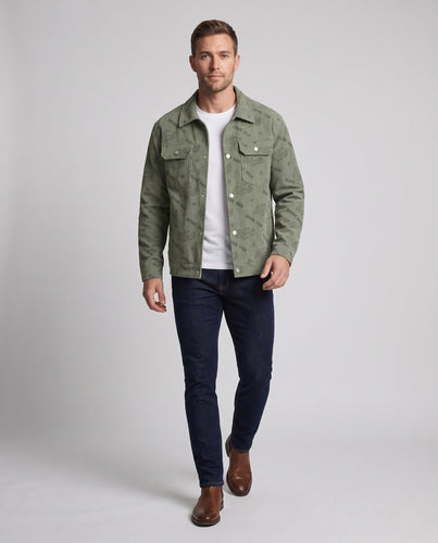 Herren lässige Cordjacke mit Print Drune