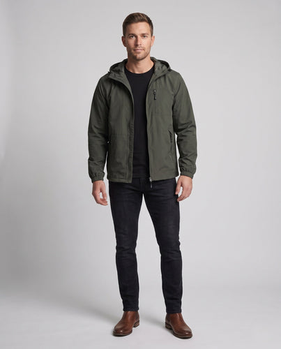 Herren Leichte Freizeitjacke mit verstellbarer Kapuze Drune