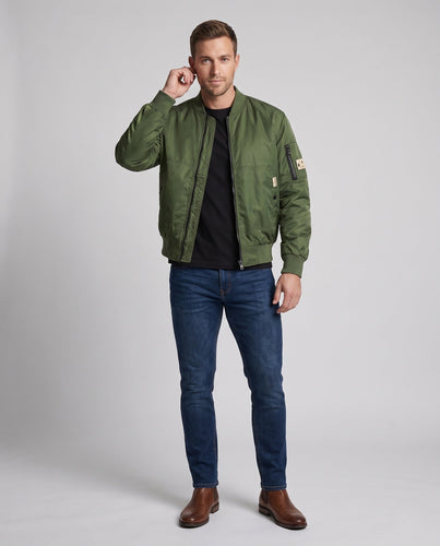Herren Modische Bomberjacke mit seitlichen Taschen Drune