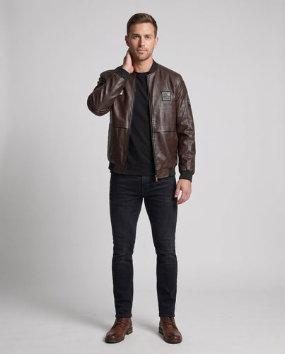 Herren Modische Kunstlederjacke Drune