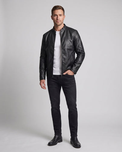 Herren Modische Lederjacke Drune