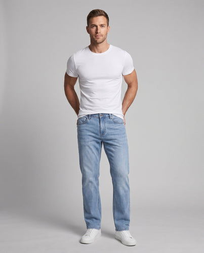 Herren Relaxed-Fit Denim-Hose mit extra weitem Bein und elastischem Komfortbund Drune