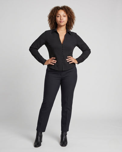 Damen Seidenähnliche Bluse mit Viskose-Mix und tailliertem Schnitt Drune