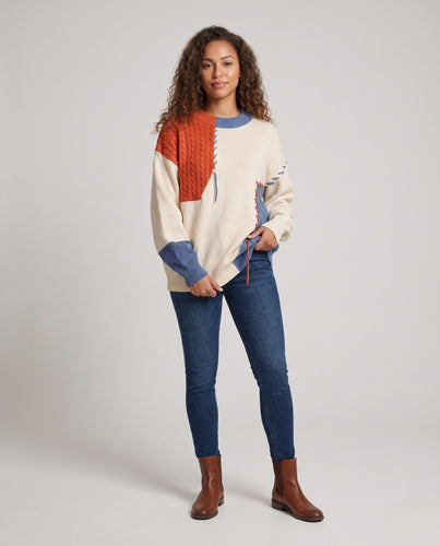Frauen Übergröße Strickpullover Drune