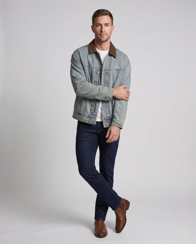 Herren Freizeit Denim Jacke Drune