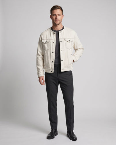Herren Übergroße Denim Jacke Drune