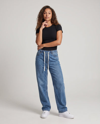 Damen Bequeme Cargo Jeans Drune