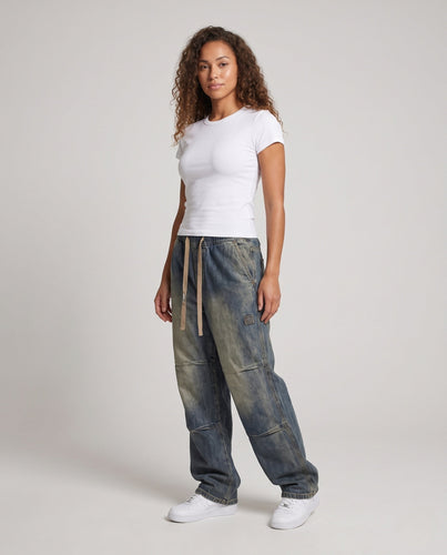 Damen Bequeme Jeans mit Elastischem Bund und Taschen Drune