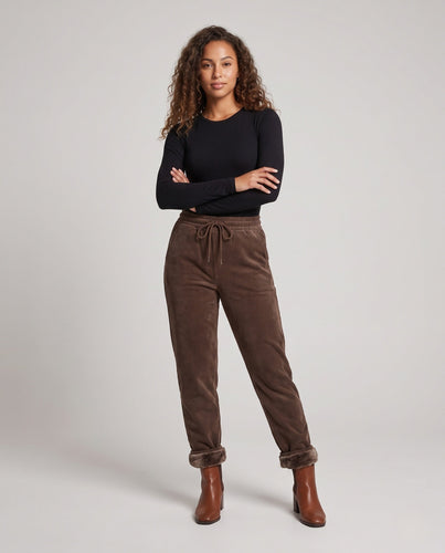 Frauen Bequeme und Stilvolle Fleece-Hose Drune