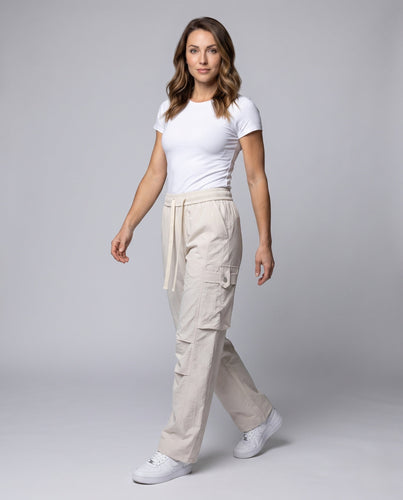 Stylische Cargo-Hosen für Frauen mit elastischem Bund und praktischen Taschen Drune