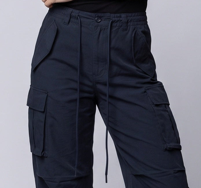 Damenmode Cargo-Hosen mit Seitentaschen Drune