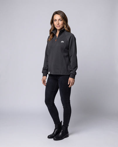 Damen Sport-Fleece-Pullover mit Stehkragen Drune