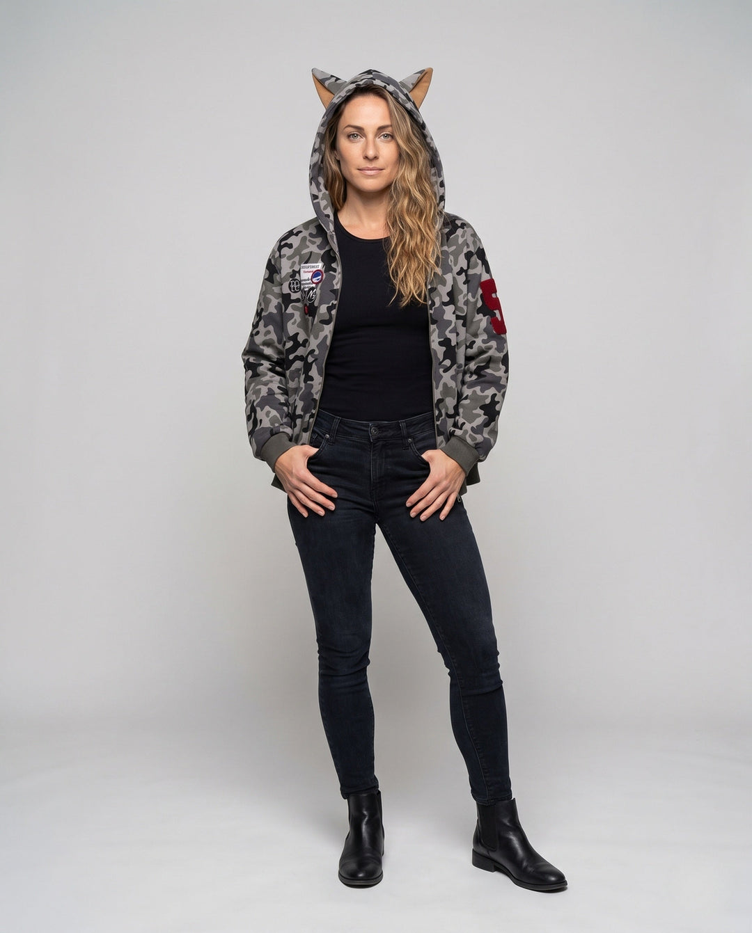 Damen Urban Camouflage Hoodie Drune