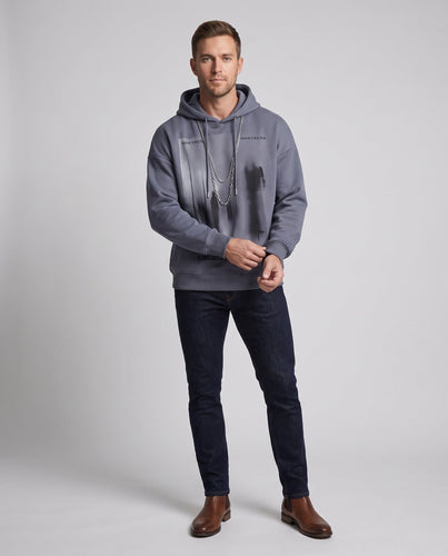 Herren stilvoller Kapuzenpullover mit kreativem Druck Drune