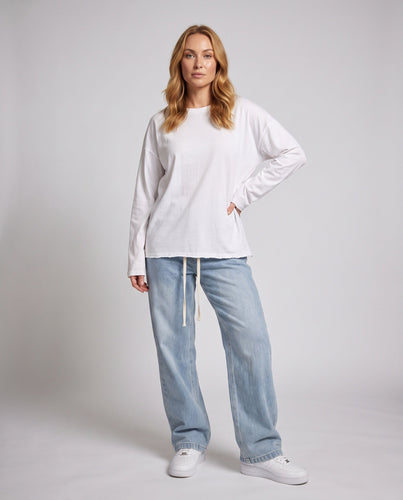 Damen Weitgeschnittene Denim-Hose Drune