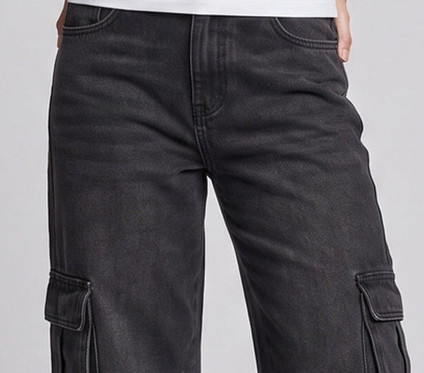 Damen Weitgeschnittene Utility-Jeans Drune