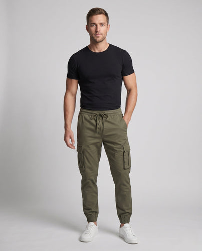 Herren Cargo-Hose mit elastischem Bund und Seitentaschen Drune