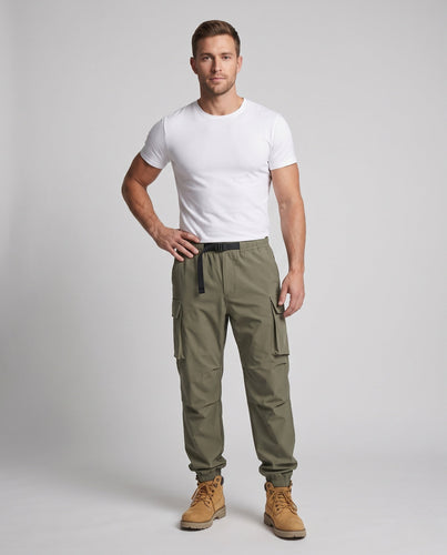 Herren Cargo-Hosen mit elastischem Bund und Taschen Drune
