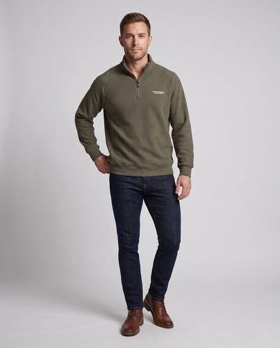 Herren eleganter Stehkragen-Pullover mit Reißverschluss Drune