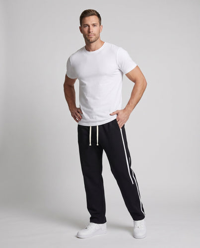 Herren Freizeit Jogginghose mit seitlichen Streifen Drune