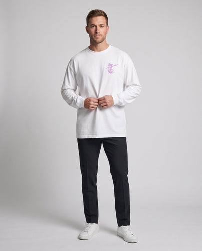 Herren Freizeit Langarm-T-Shirt mit Grafikdruck Drune
