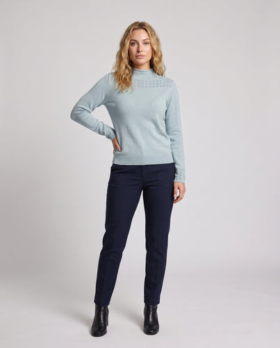 Damen Feiner Ajour-Mockneckpullover mit kastiger Silhouette Drune