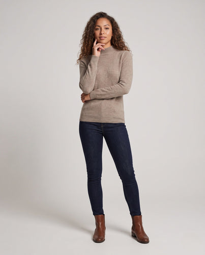 Damen Feiner Kaschmir‑Mix Stehkragenpullover in leichter Feinstrick‑Qualität Drune