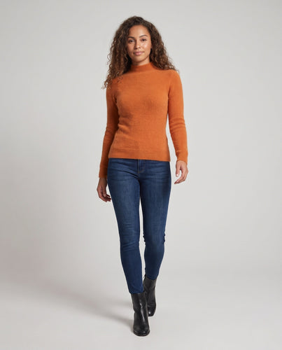 Damen Feiner Kurzrollkragenpullover in Angora‑Optik mit extrafeinem Flauschfinish Drune