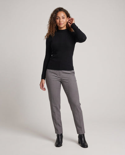Damen Feiner Minimalistischer Stehkragenpullover aus anschmiegsamem Feinstrick Drune