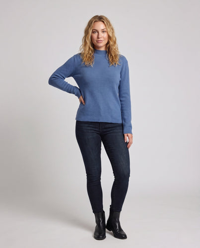 Damen Fitted Feinstrickpullover mit kurzem Stehkragen und Kaschmir-Look Drune