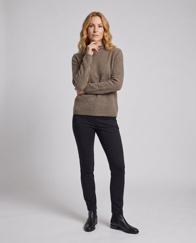 Damen Flauschiger Feinstrick-Mockneckpullover mit angerauter Mohair‑Optik und cleanem Schnitt Drune