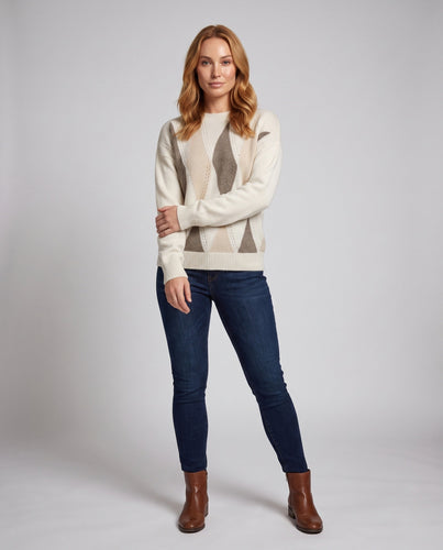 Damen Flauschiger Intarsia‑Strickpullover mit wellenförmiger Strukturoptik und lässiger Oversize‑Passform Drune